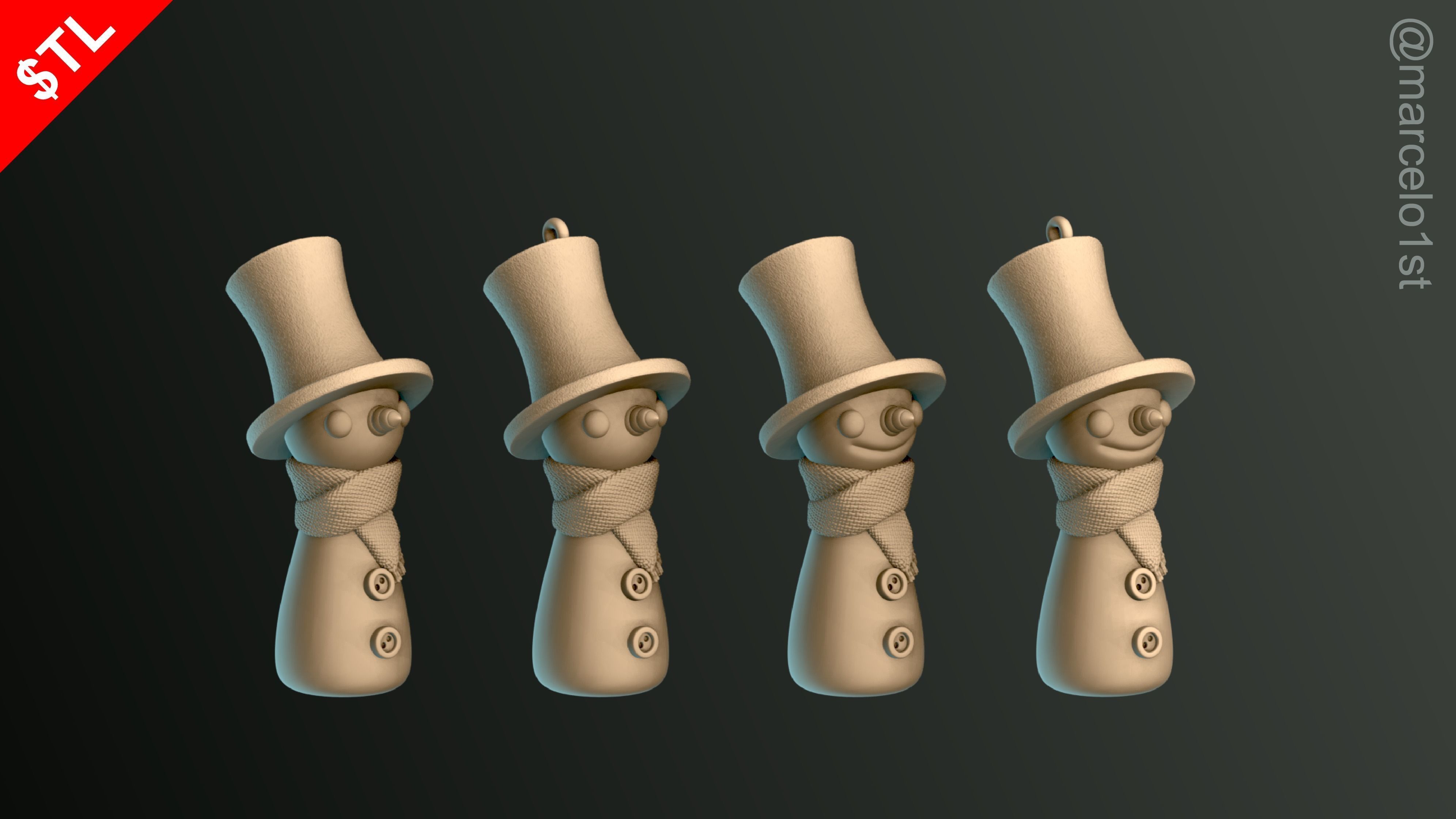 SNOWMAN FOR CHRISTMAS DECORATION 02 3D print model_3