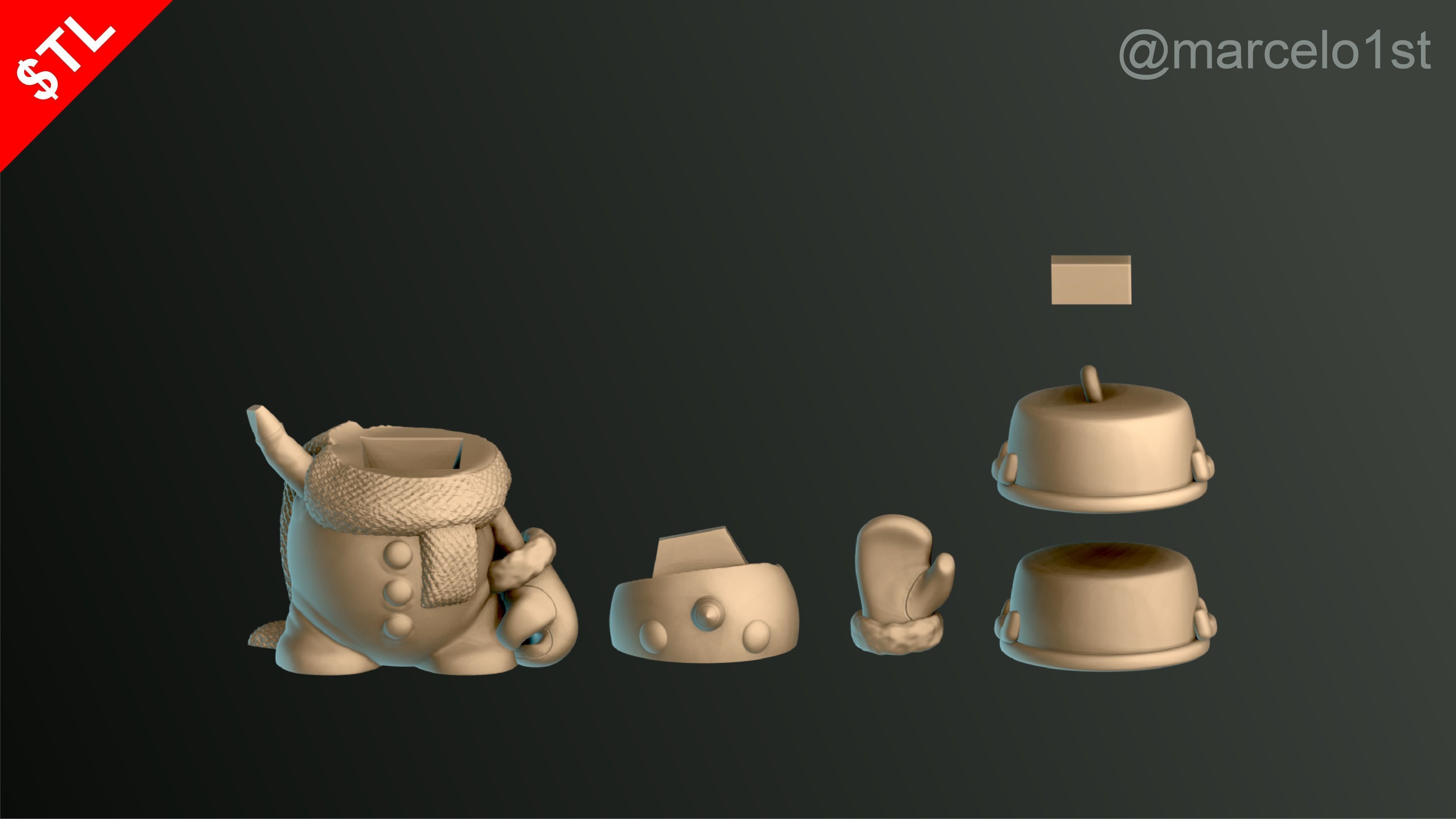 SNOWMAN FOR CHRISTMAS DECORATION 02 3D print model_15