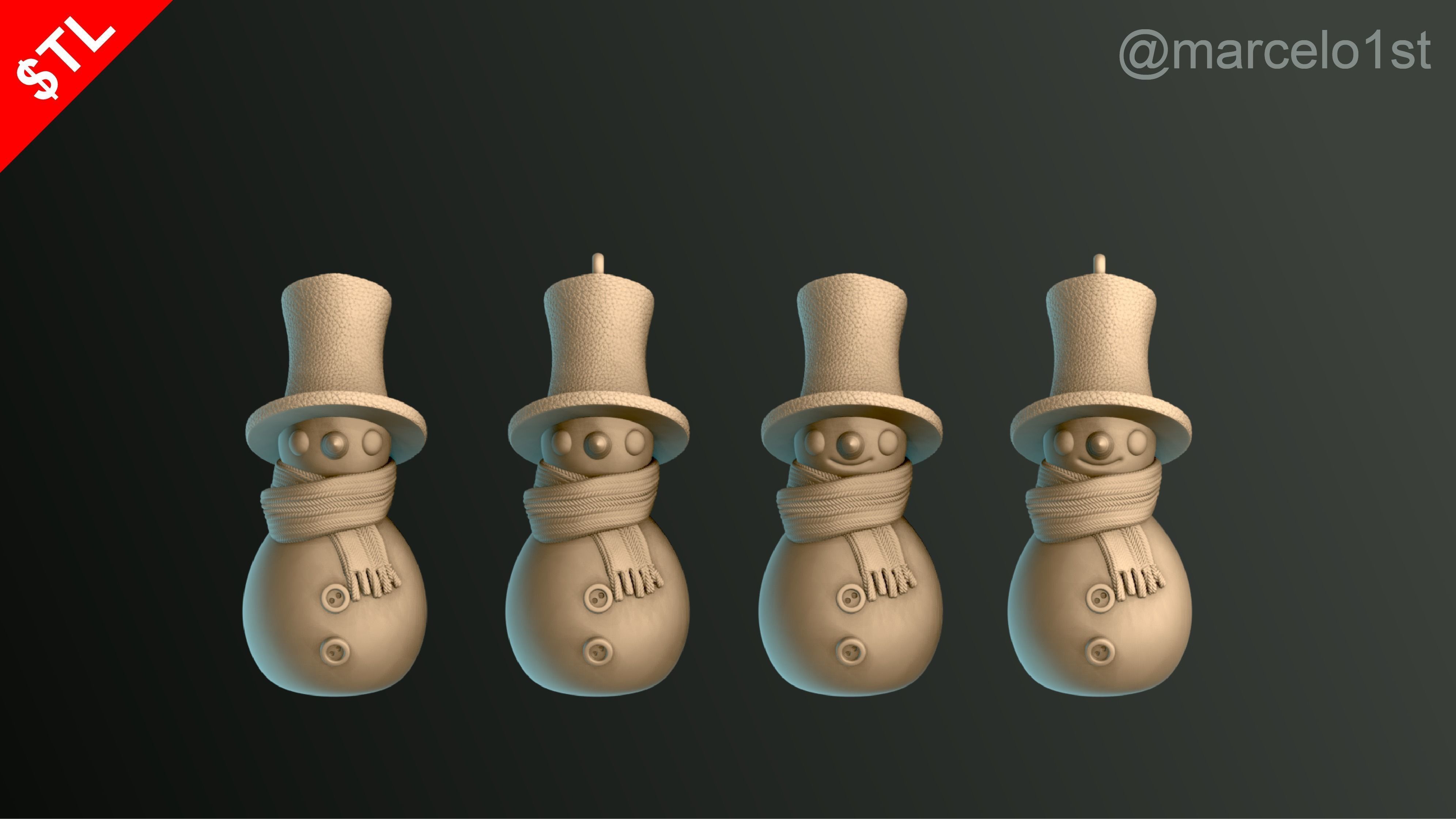 SNOWMAN FOR CHRISTMAS DECORATION 02 3D print model_9