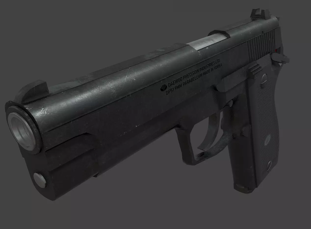 ROK Army Daewoo K5 Pistol Low-poly 3D model_0