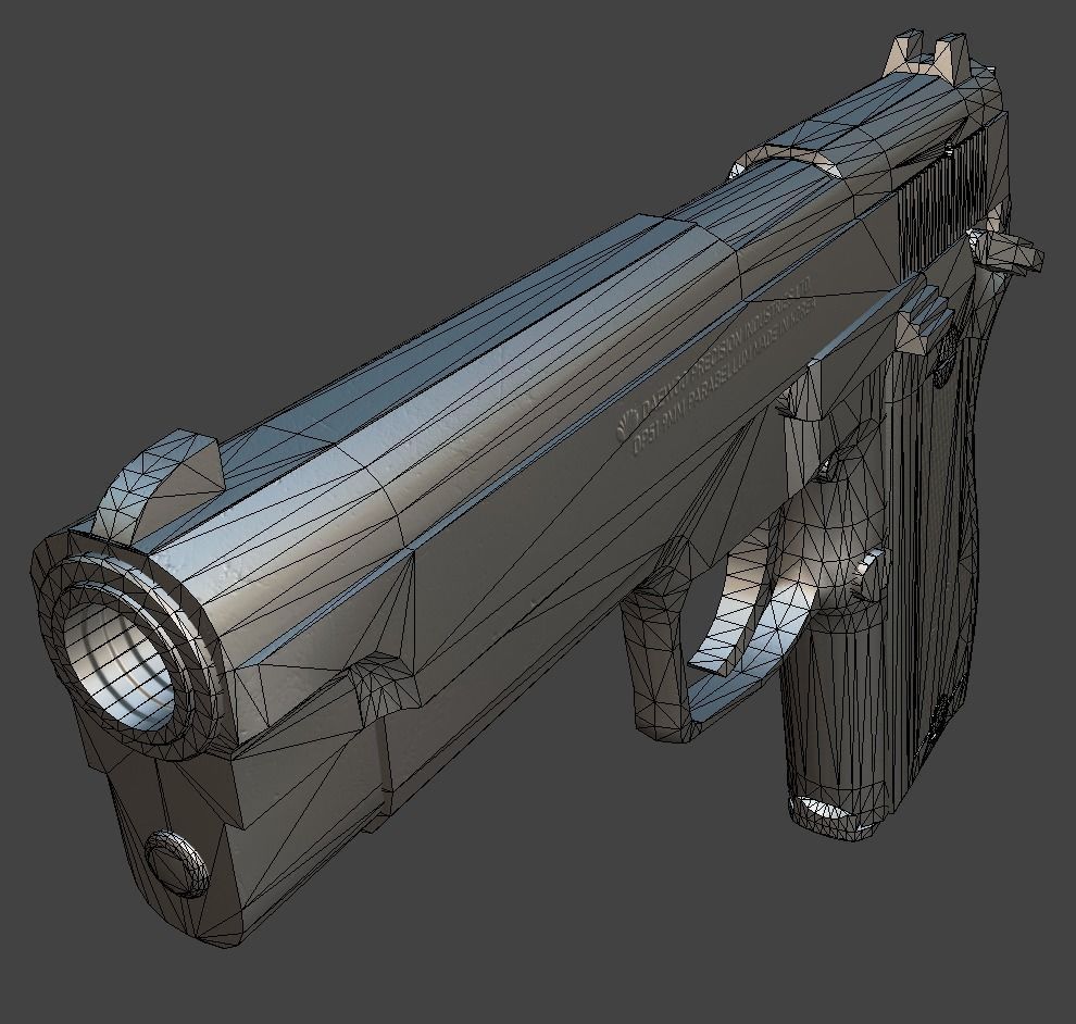 ROK Army Daewoo K5 Pistol Low-poly 3D model_16