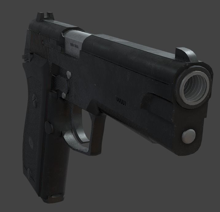 ROK Army Daewoo K5 Pistol Low-poly 3D model_4