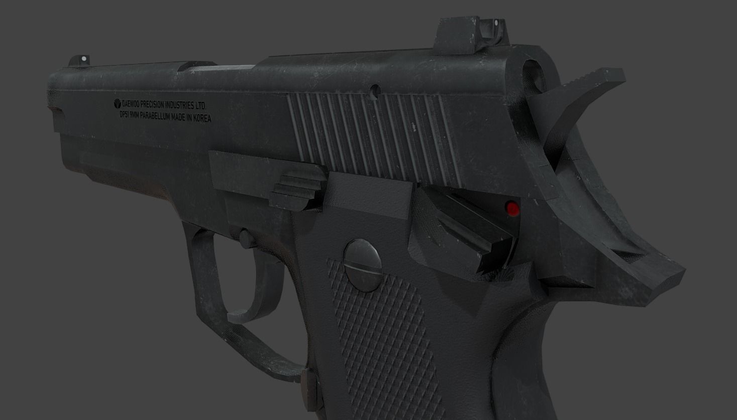 ROK Army Daewoo K5 Pistol Low-poly 3D model_8