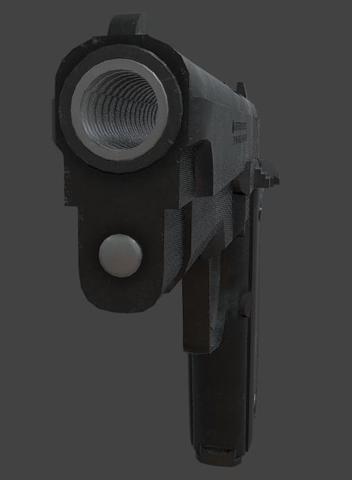 ROK Army Daewoo K5 Pistol Low-poly 3D model_7