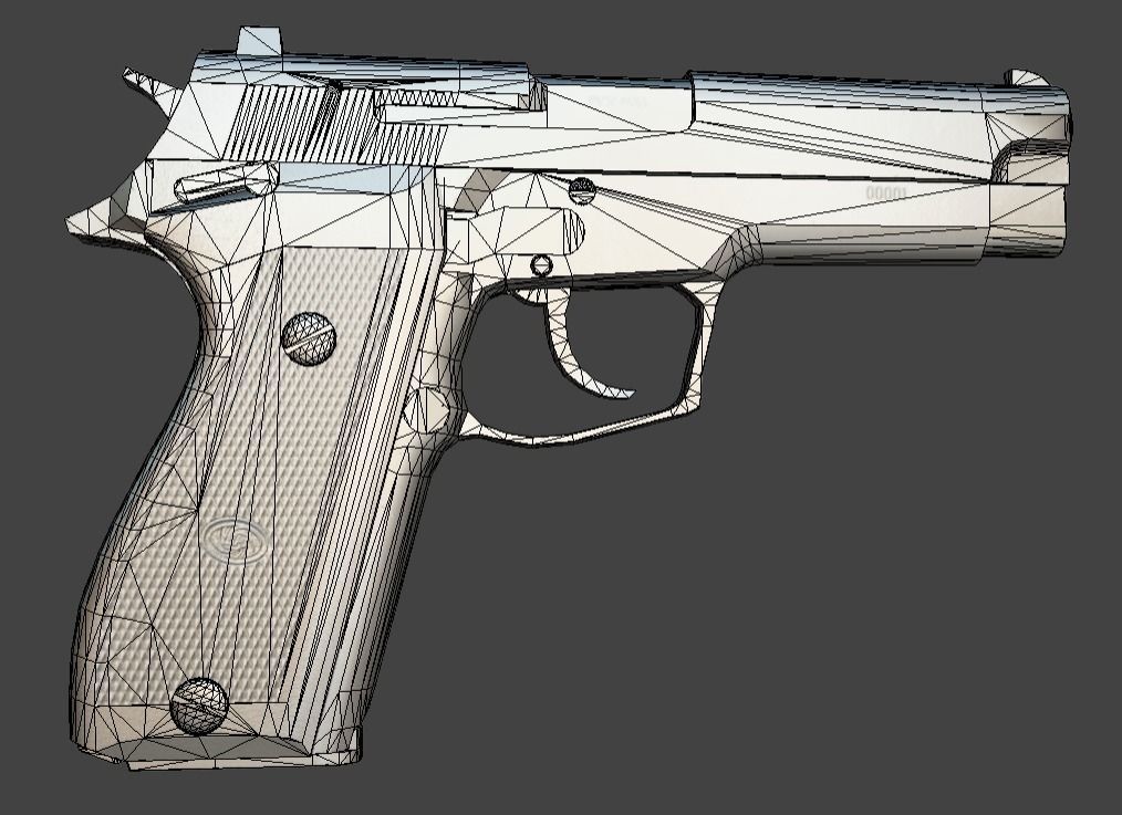 ROK Army Daewoo K5 Pistol Low-poly 3D model_15