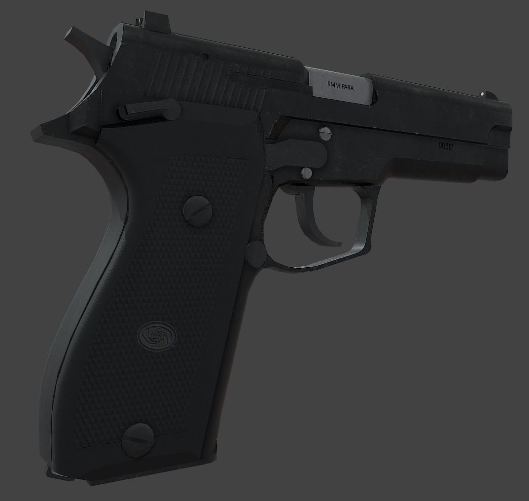 ROK Army Daewoo K5 Pistol Low-poly 3D model_1