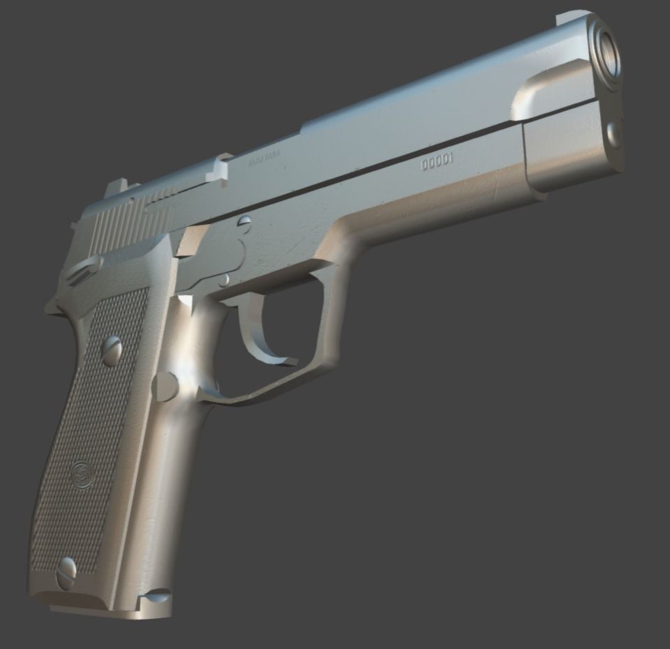 ROK Army Daewoo K5 Pistol Low-poly 3D model_13