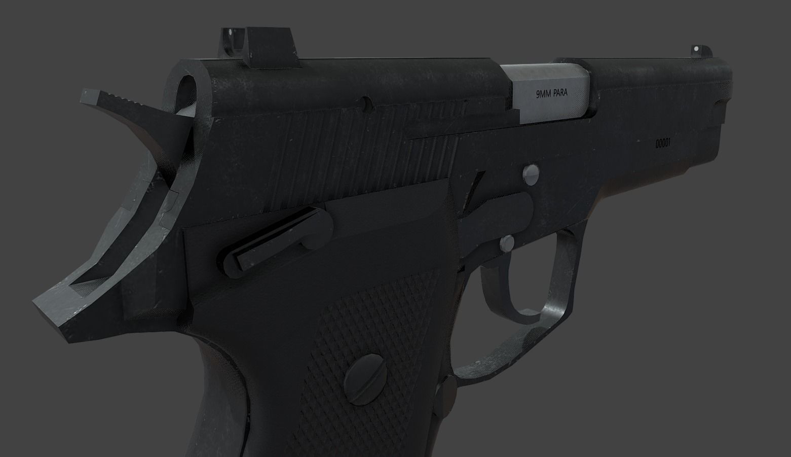 ROK Army Daewoo K5 Pistol Low-poly 3D model_5