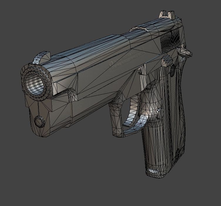 ROK Army Daewoo K5 Pistol Low-poly 3D model_11