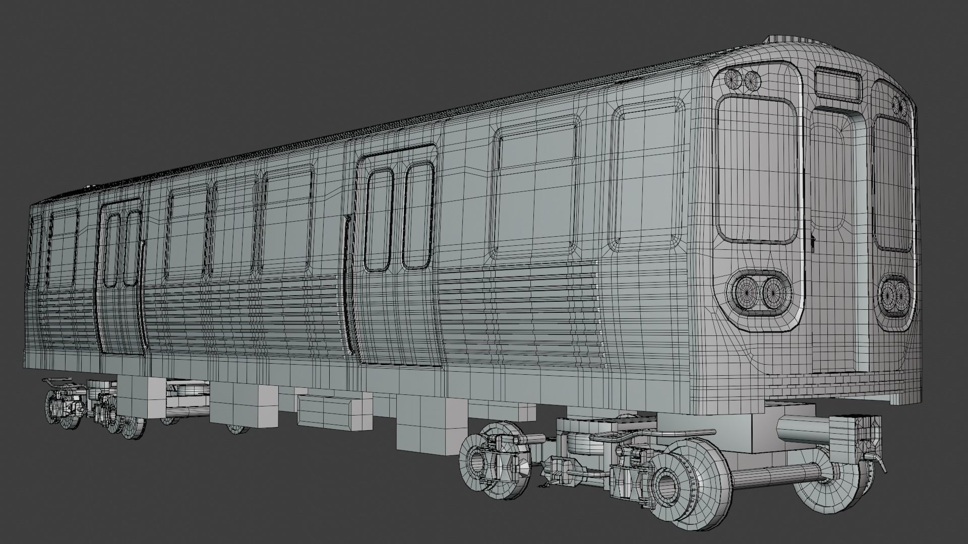 Chicago metro train 3D model_4