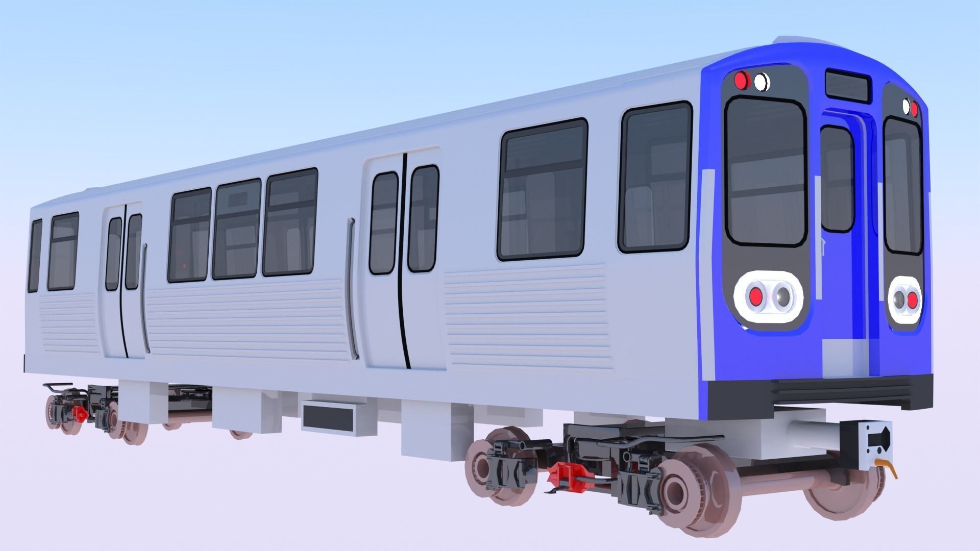 Chicago metro train 3D model_3
