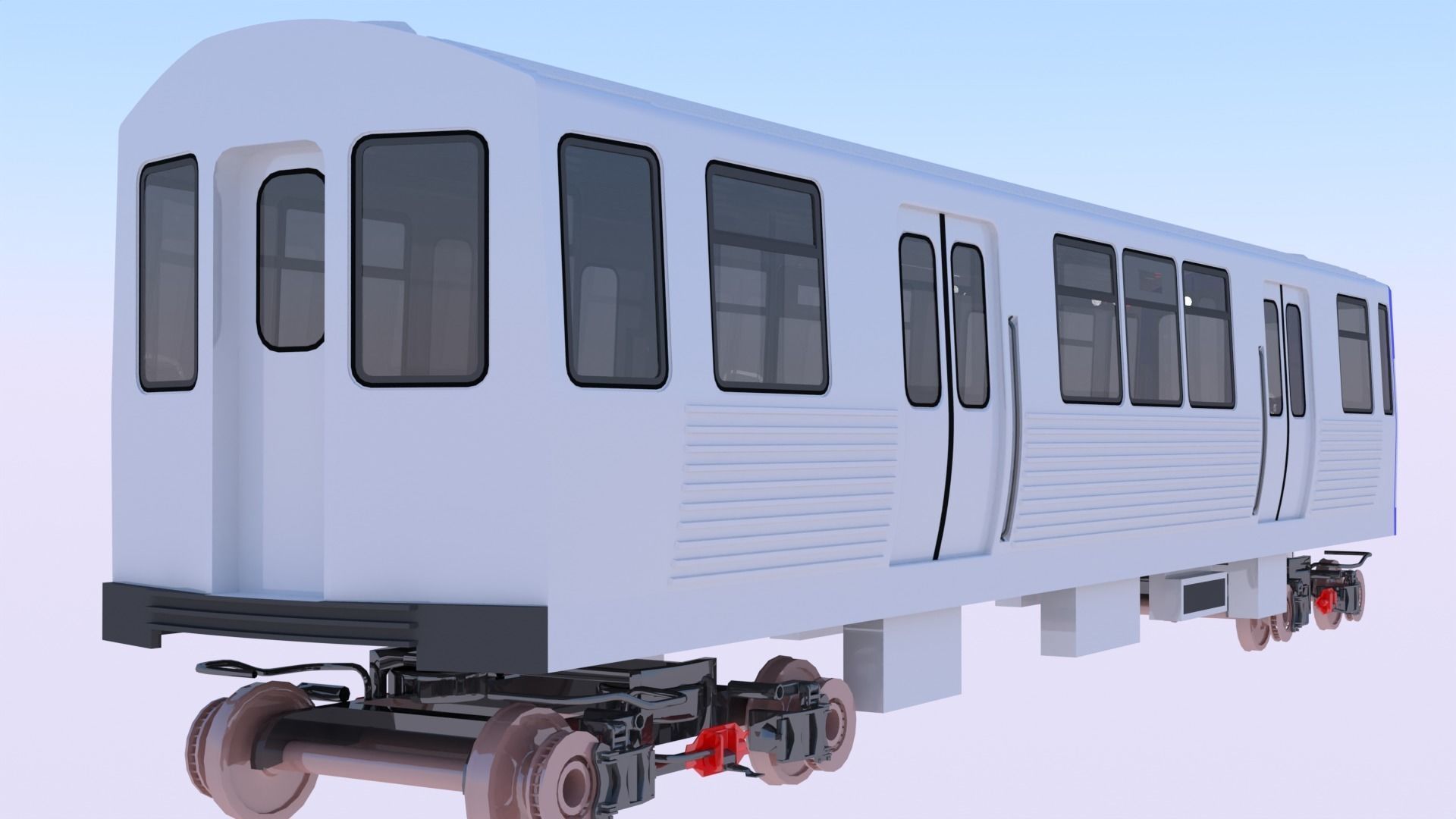 Chicago metro train 3D model_7
