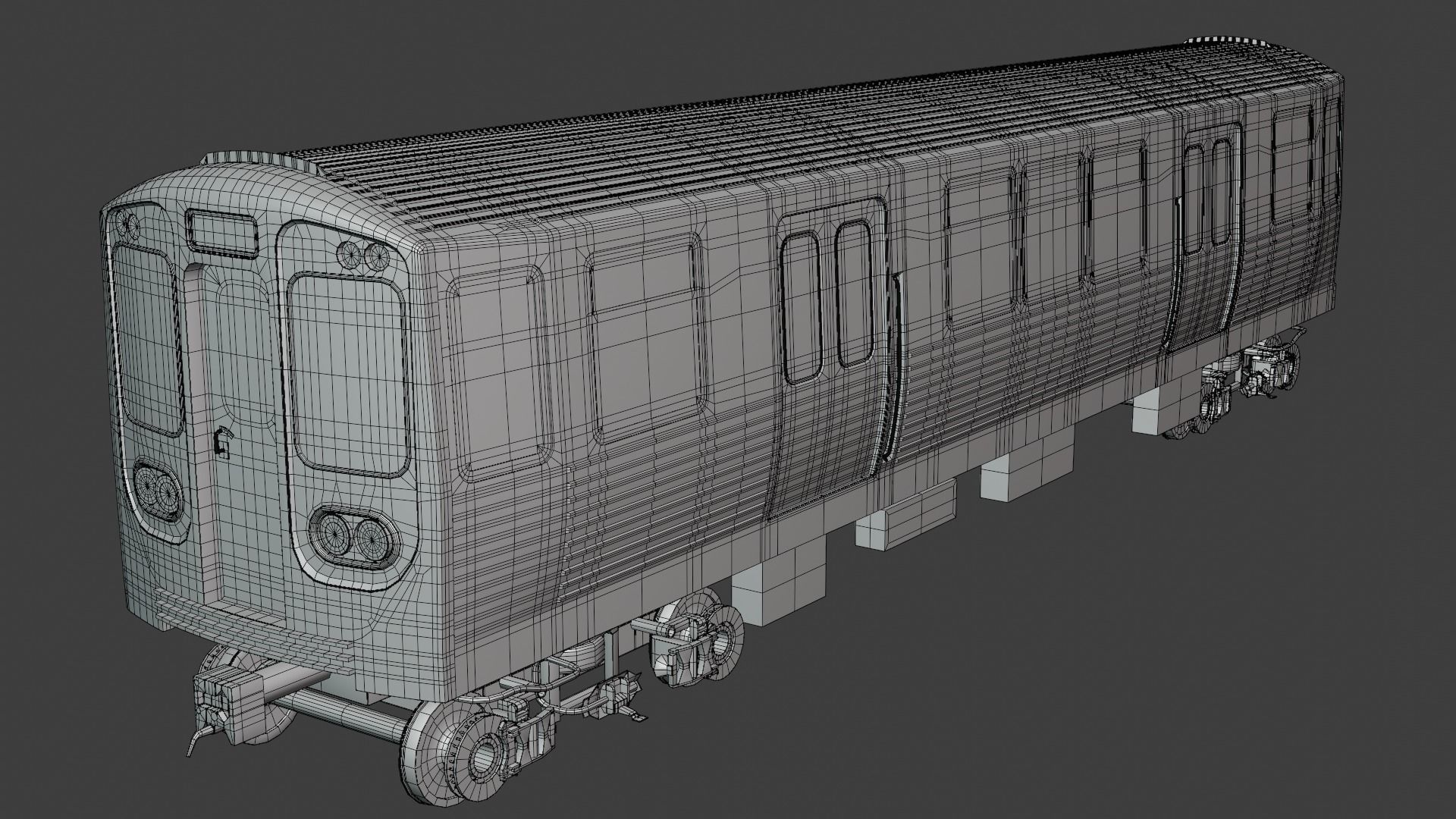 Chicago metro train 3D model_6