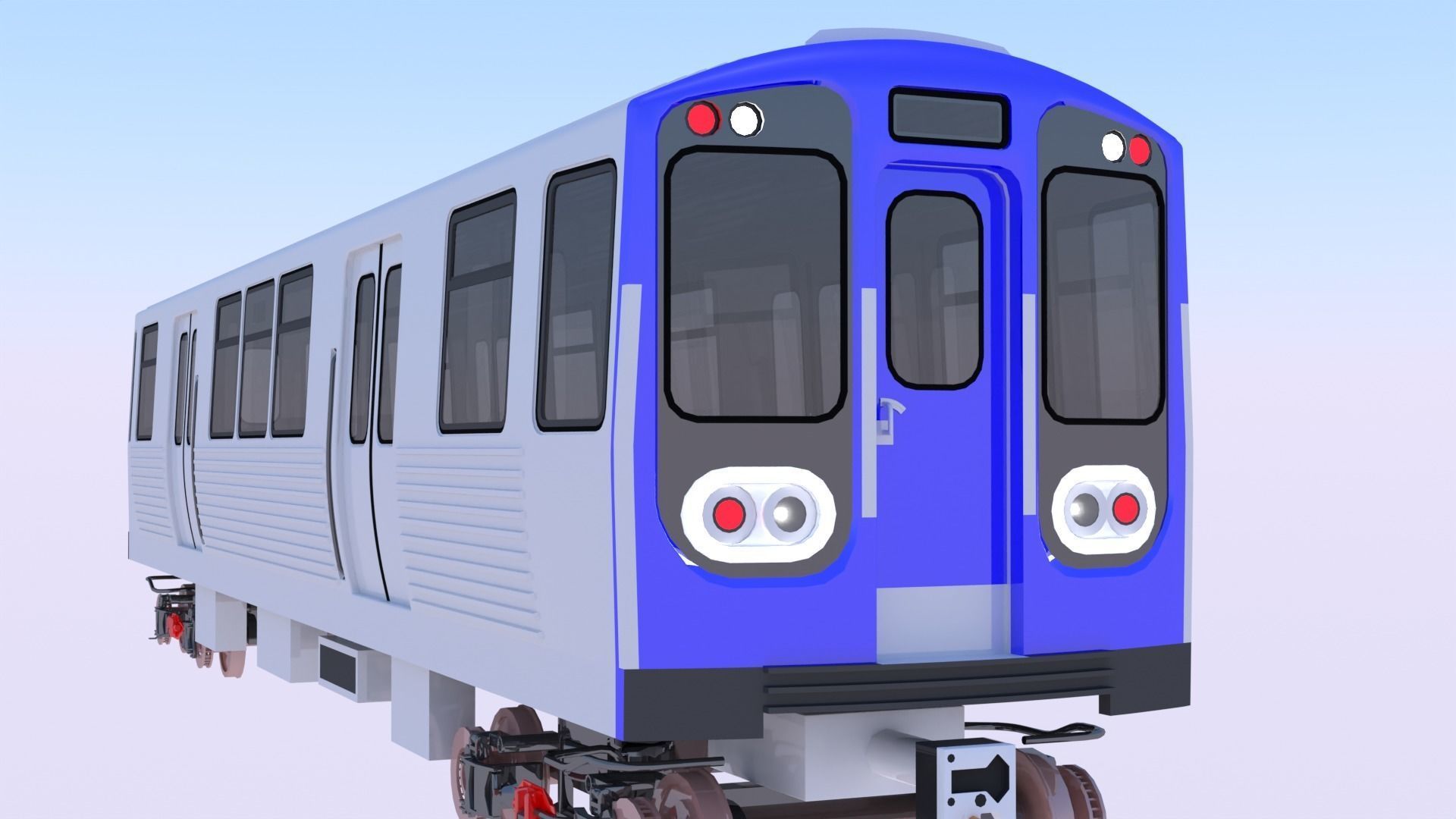 Chicago metro train 3D model_1
