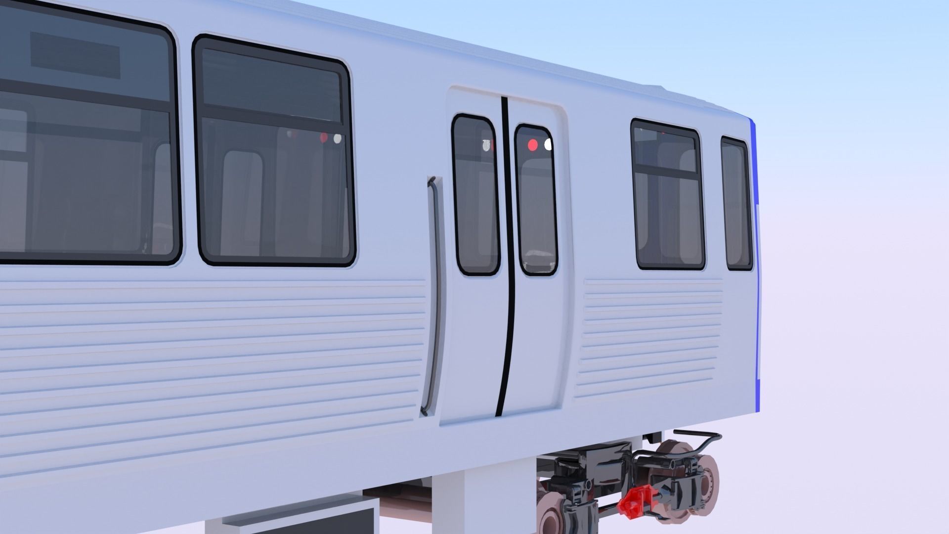 Chicago metro train 3D model_9