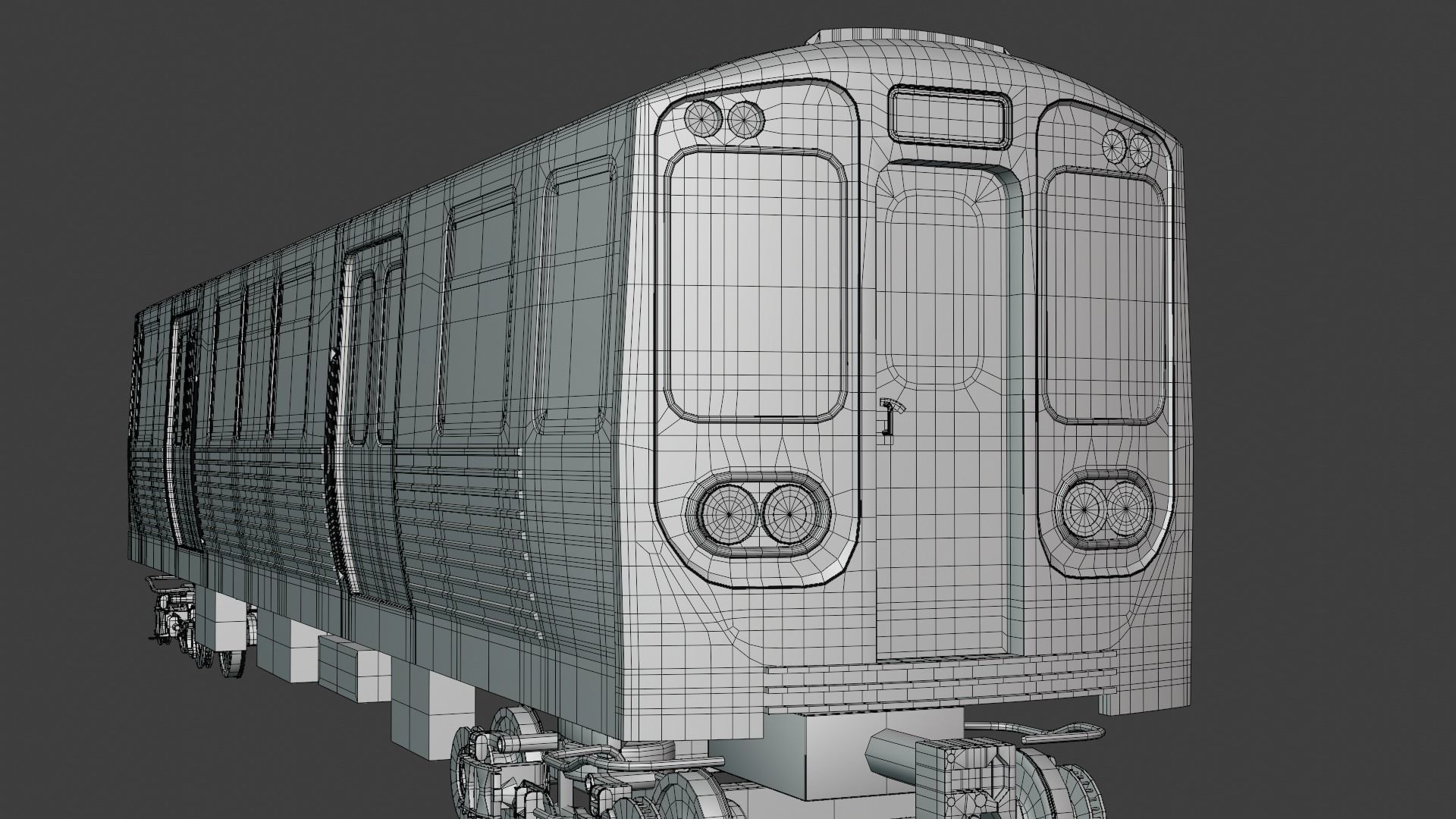 Chicago metro train 3D model_2
