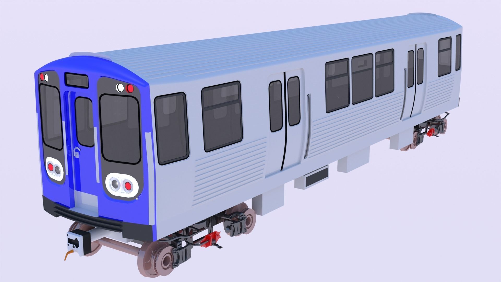 Chicago metro train 3D model_5