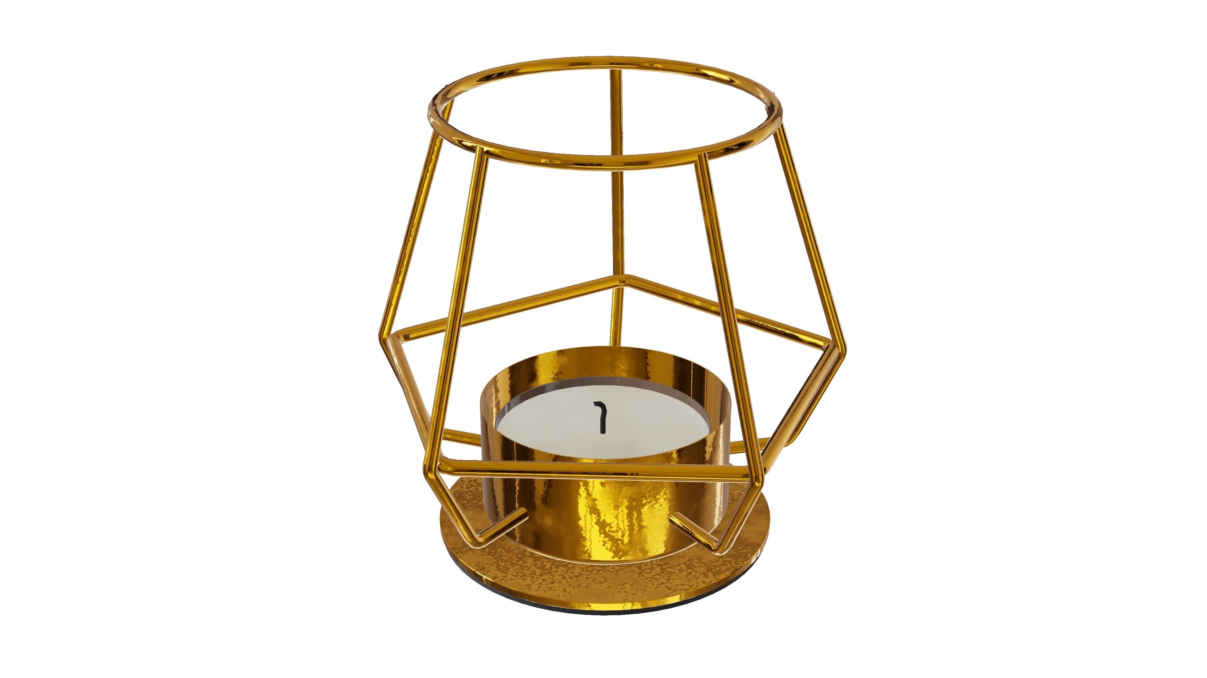 Brass Candle 3D Model 3D model_2
