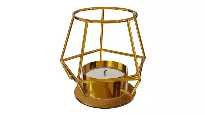 Brass Candle 3D Model 3D model