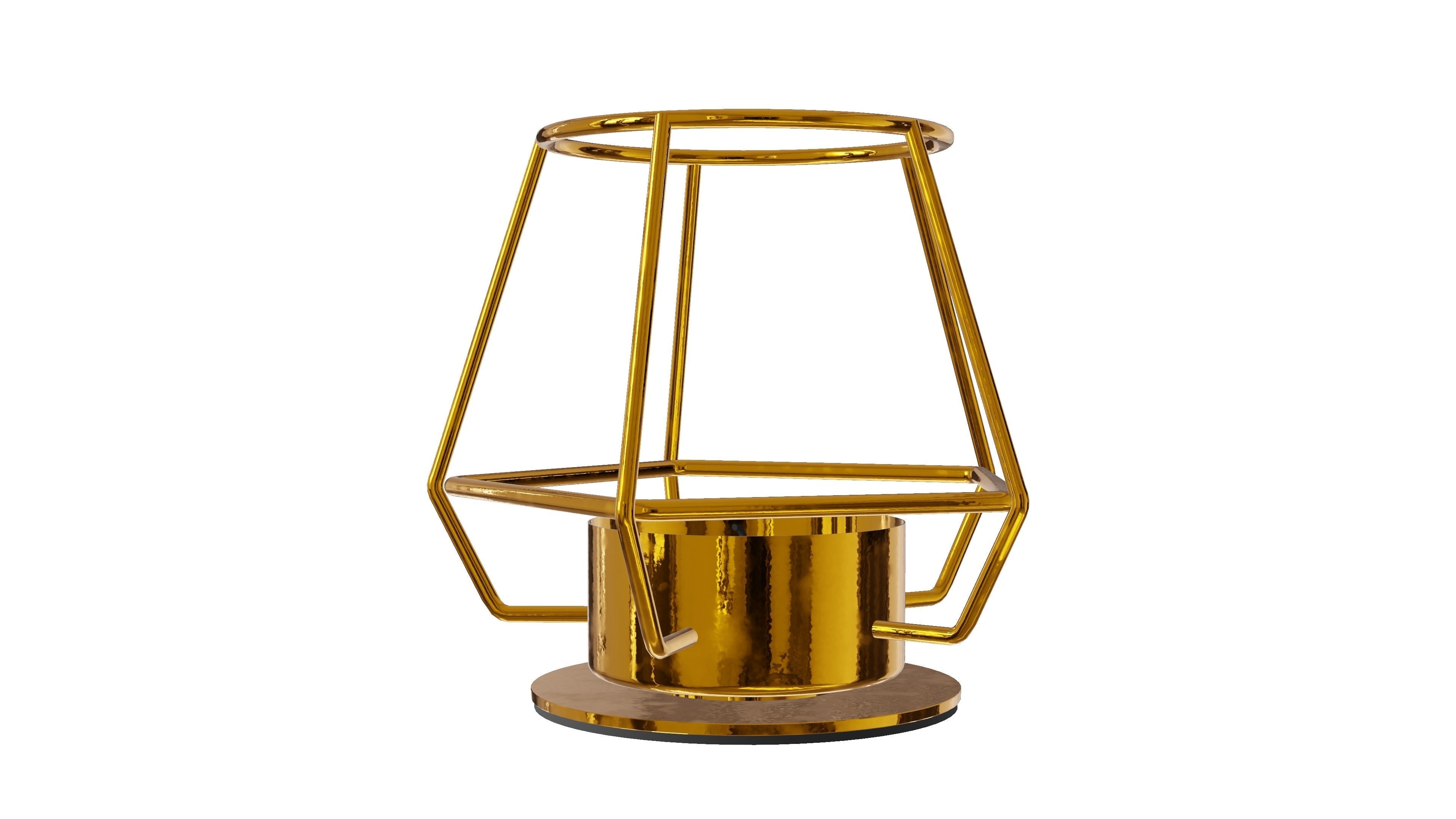 Brass Candle 3D Model 3D model_3