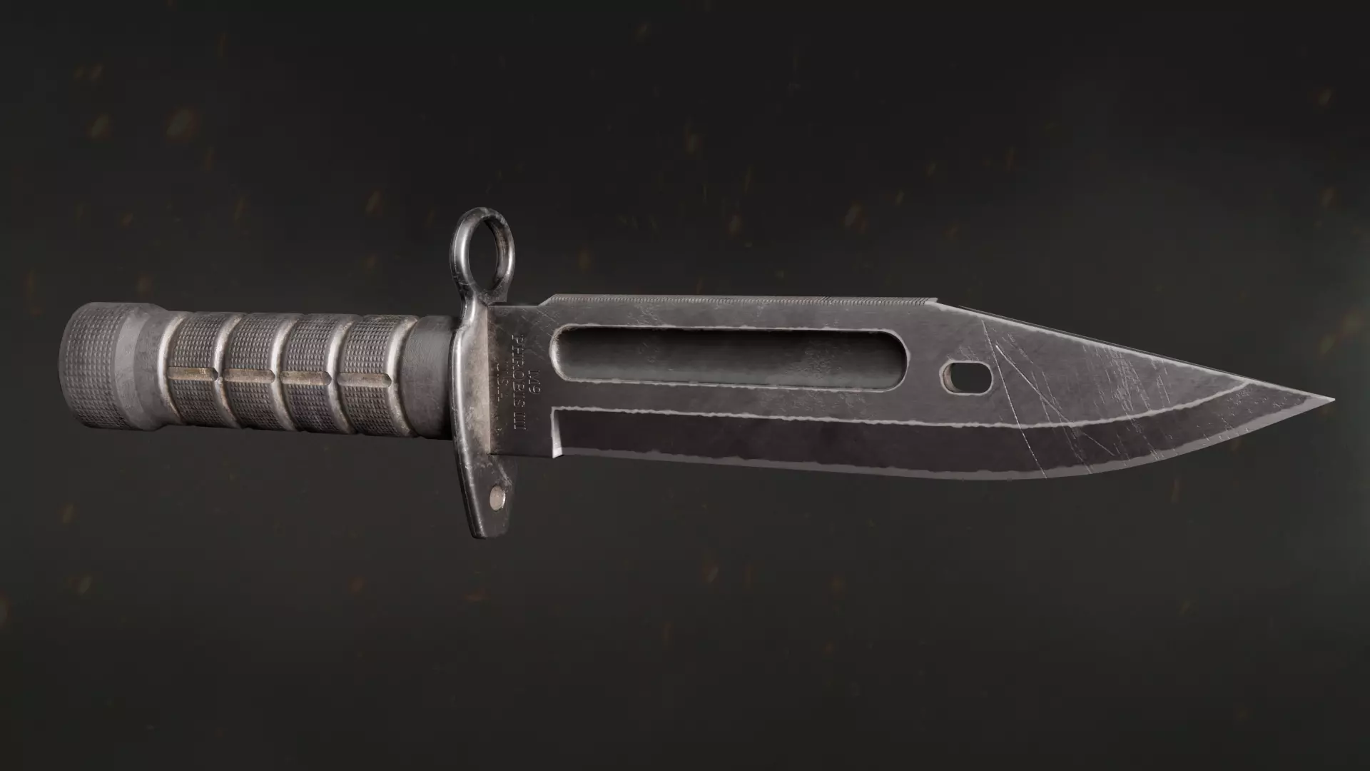 Army Black Knife Low-poly 3D model_0