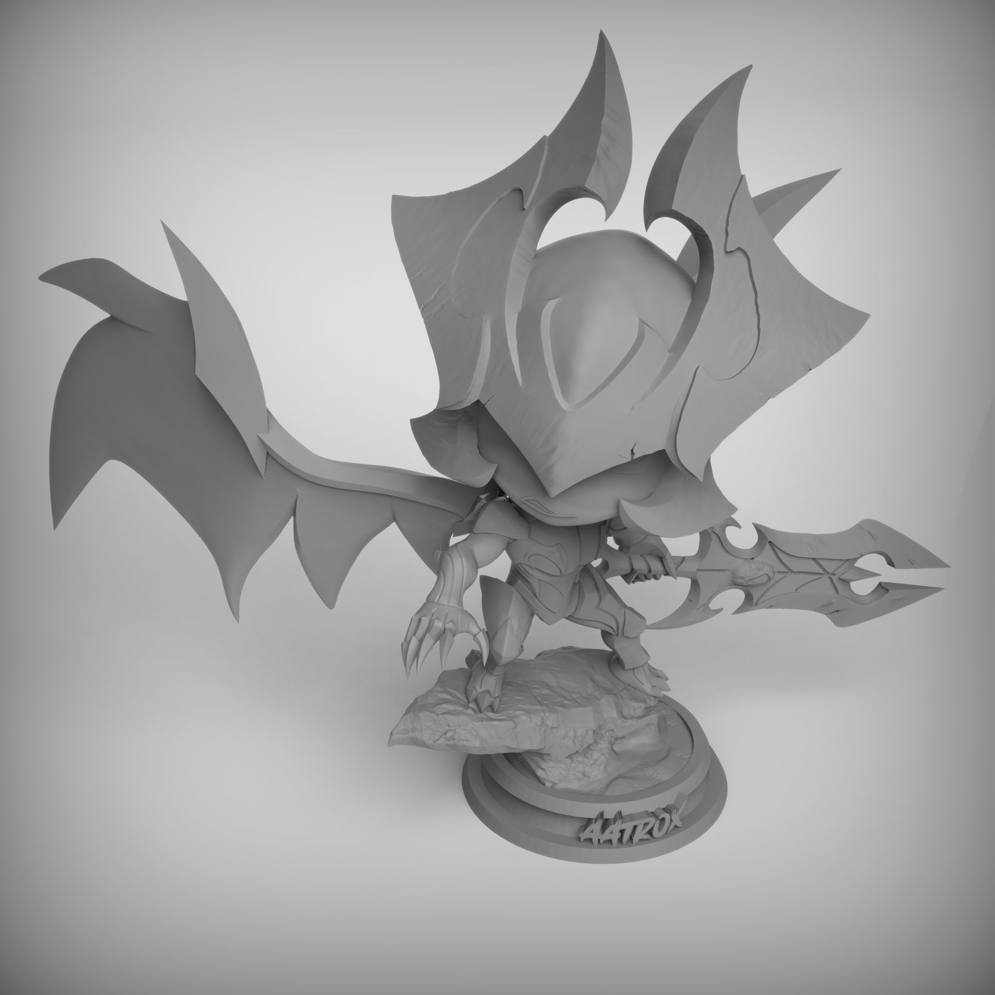 Aatrox chibi tft league of legends 3D print model_11
