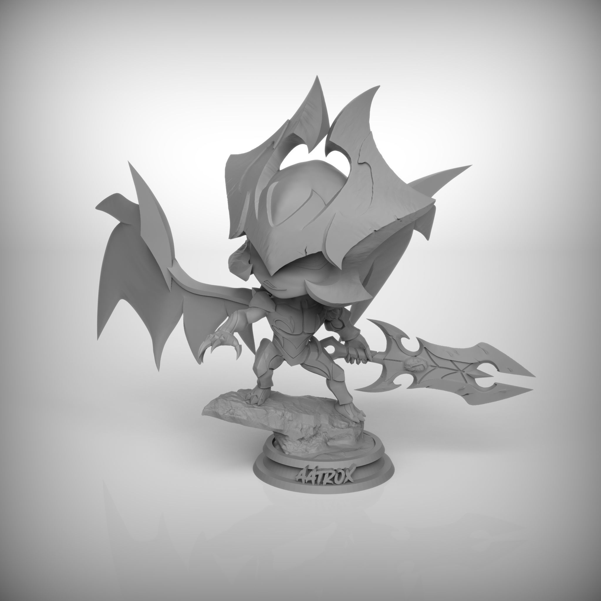 Aatrox chibi tft league of legends 3D print model_3