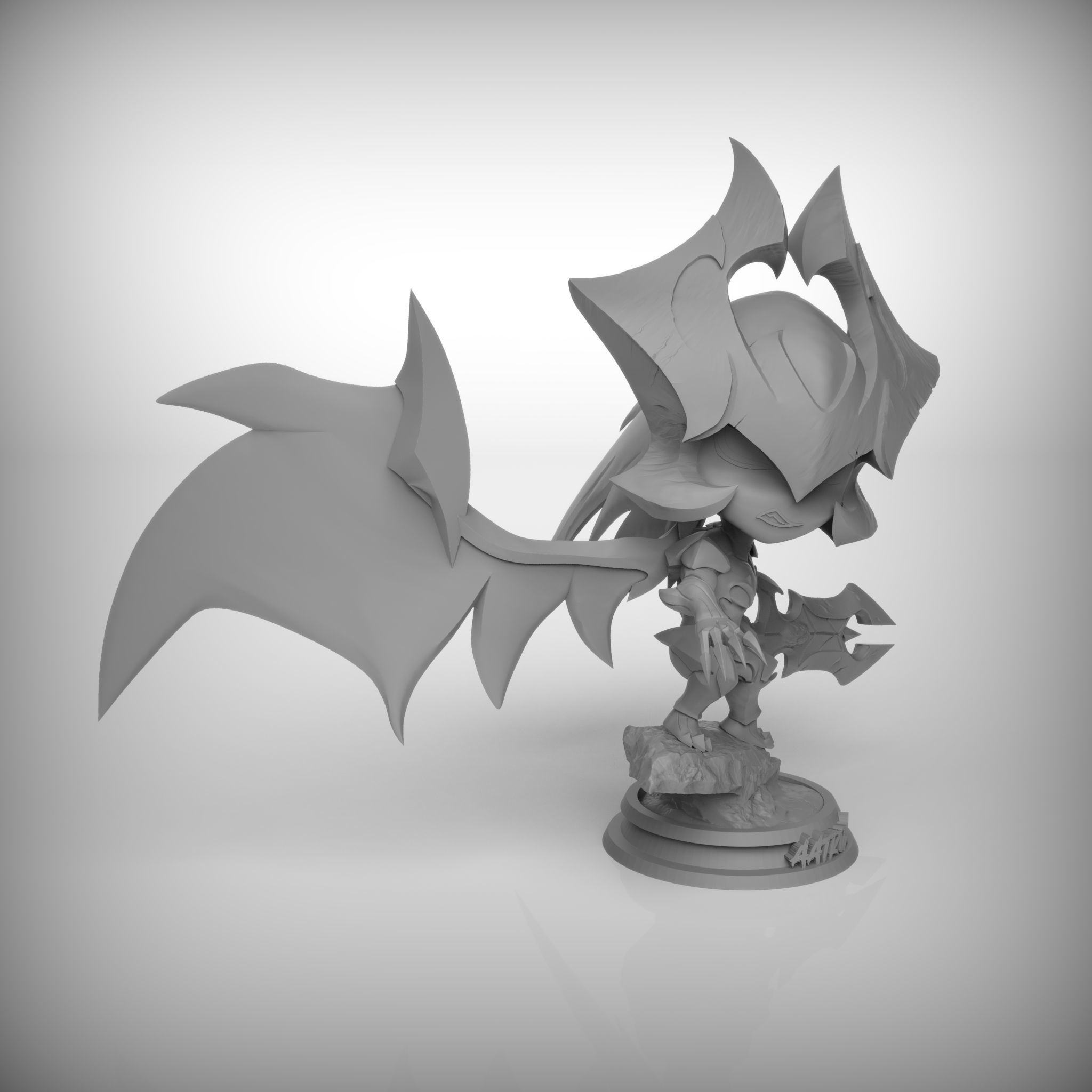 Aatrox chibi tft league of legends 3D print model_12