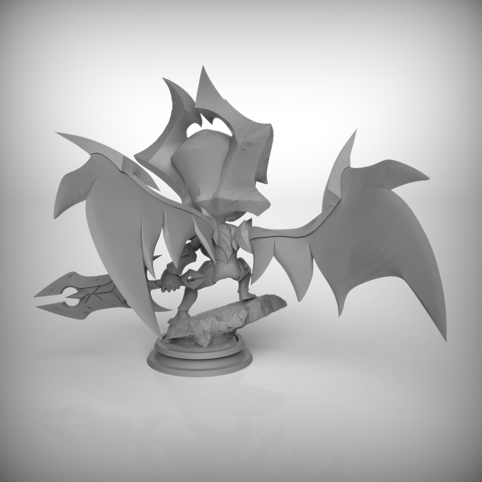 Aatrox chibi tft league of legends 3D print model_9