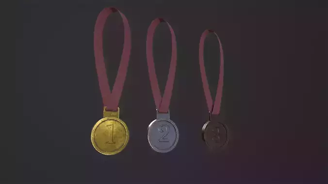 Olympic Medals 3D Model Low-poly 3D model