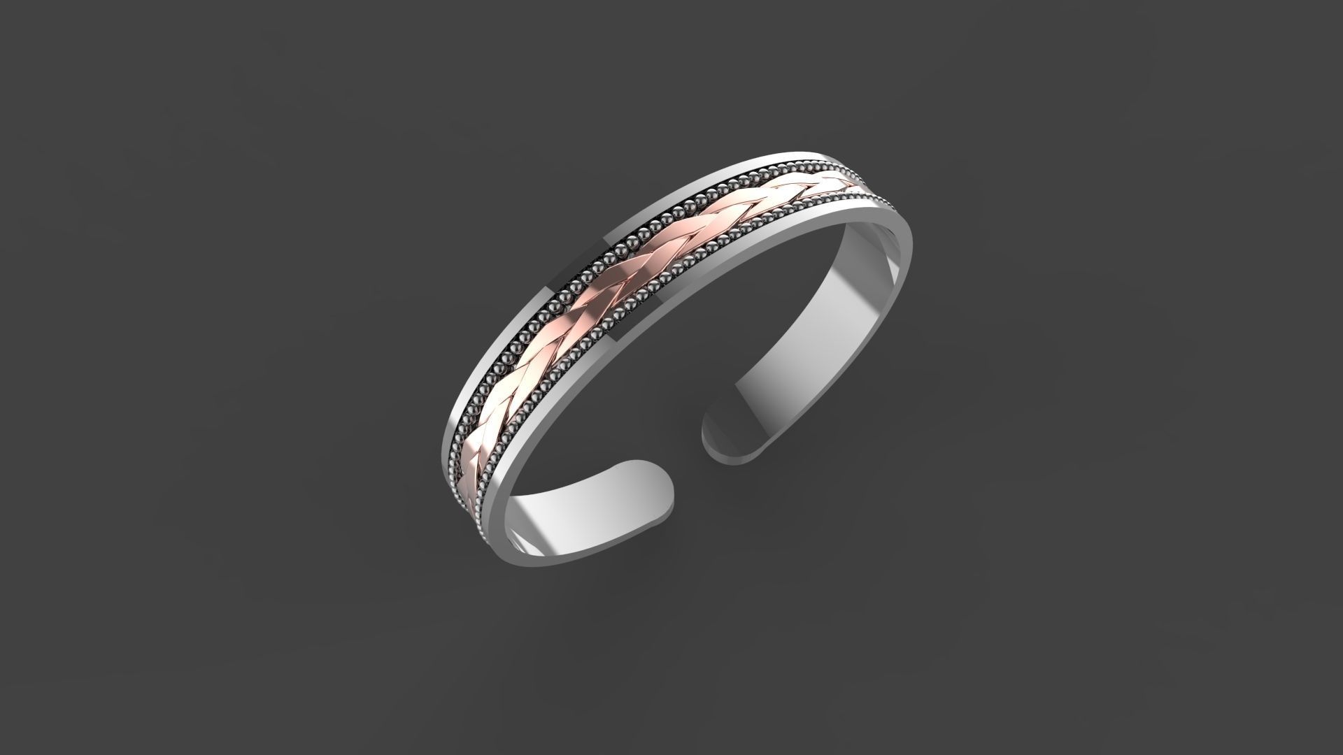 3D Model - Elegant Gold Bracelet 3D print model_2