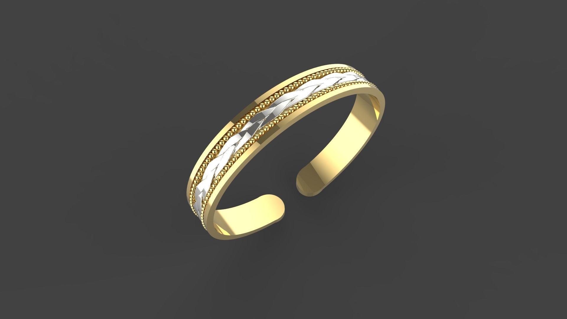 3D Model - Elegant Gold Bracelet 3D print model_4