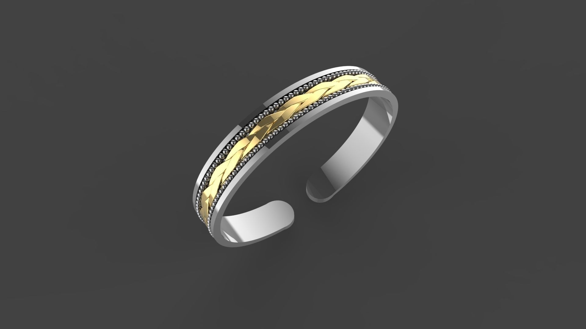 3D Model - Elegant Gold Bracelet 3D print model_3