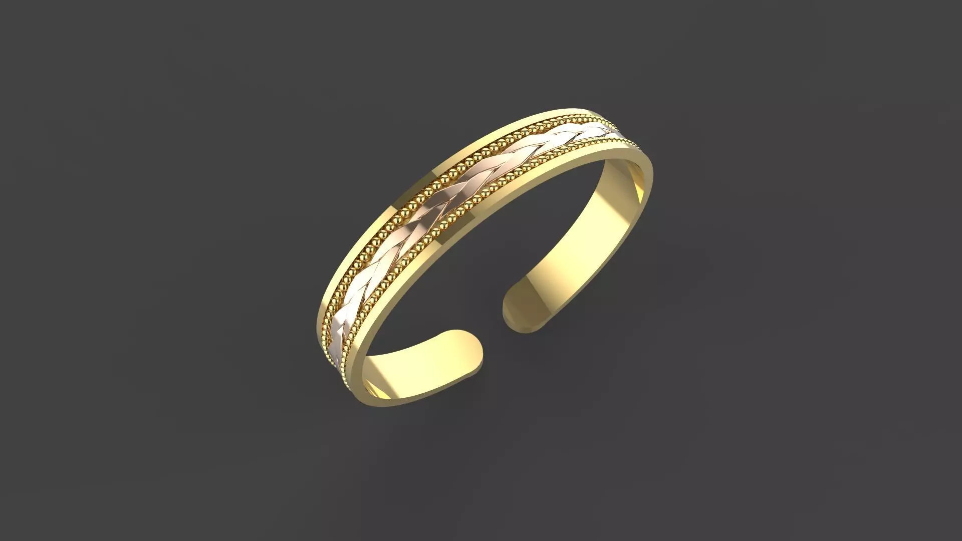 3D Model - Elegant Gold Bracelet 3D print model_0