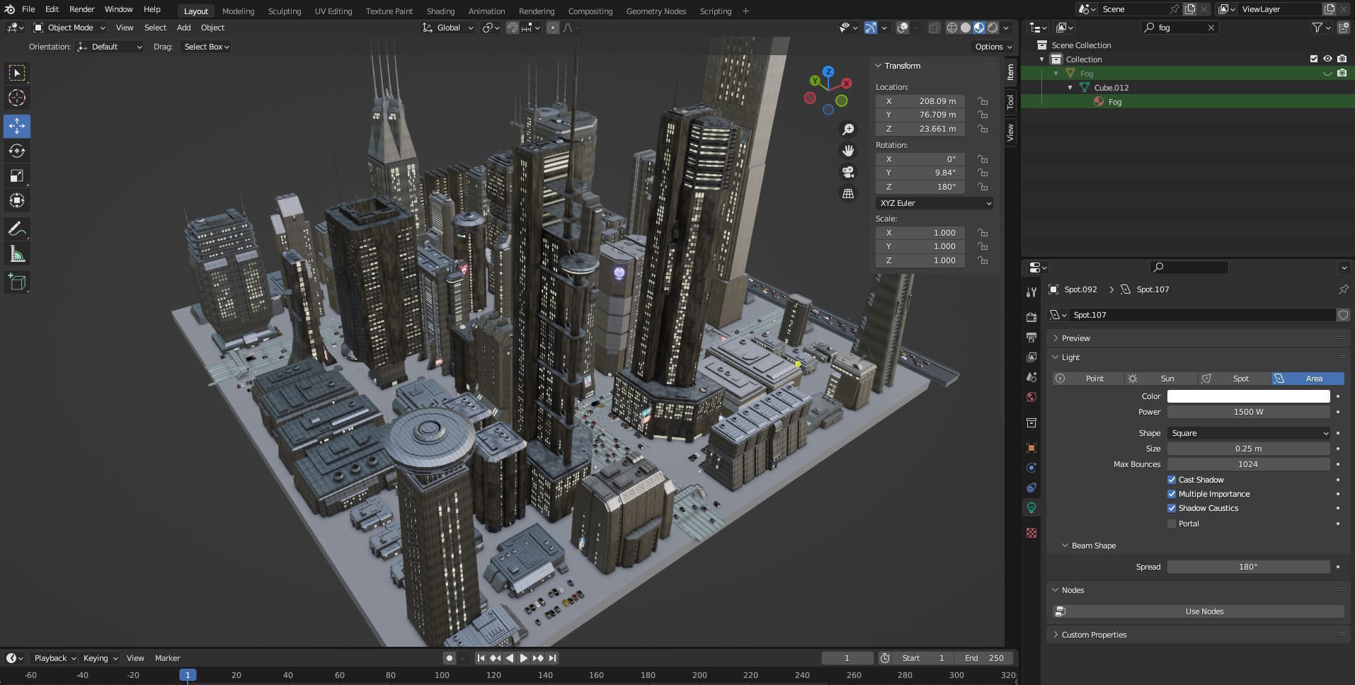 Cyberpunk City Scene - Blender - 50 Buildings with materials 3D model_15