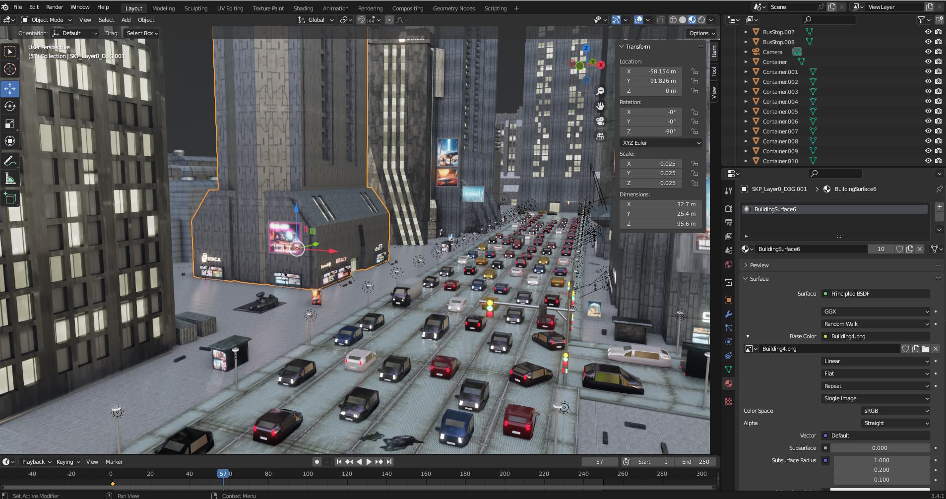 Cyberpunk City Scene - Blender - 50 Buildings with materials 3D model_13