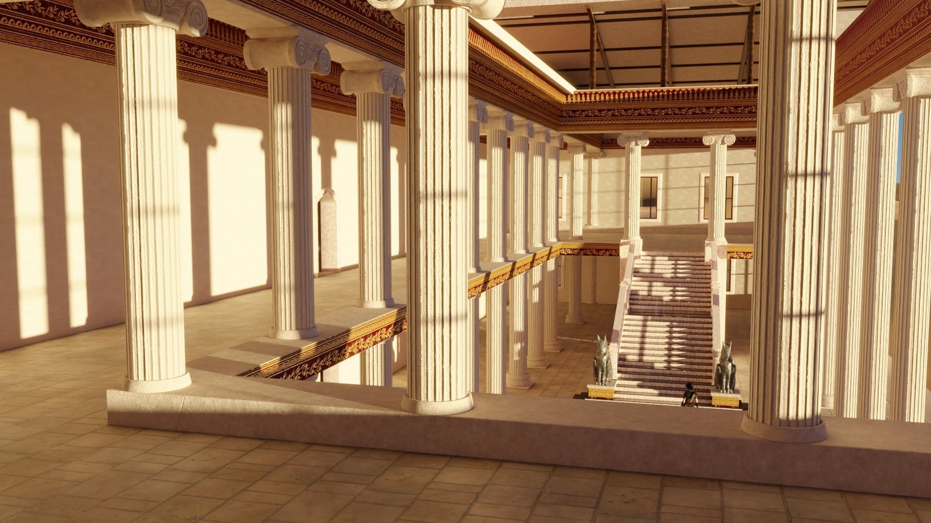 Ancient Roman Government Building Low-poly 3D model_7