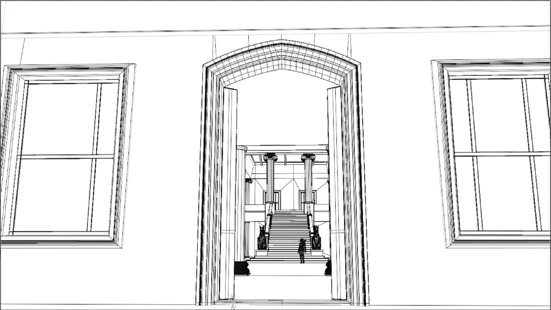 Ancient Roman Government Building Low-poly 3D model_2