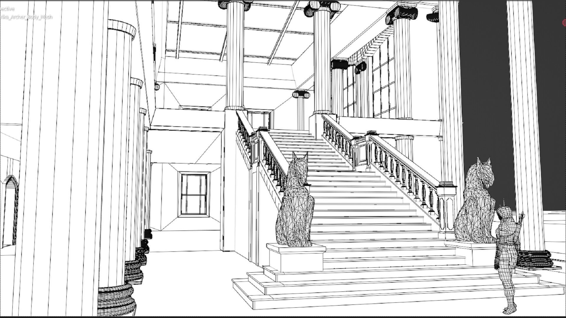 Ancient Roman Government Building Low-poly 3D model_16