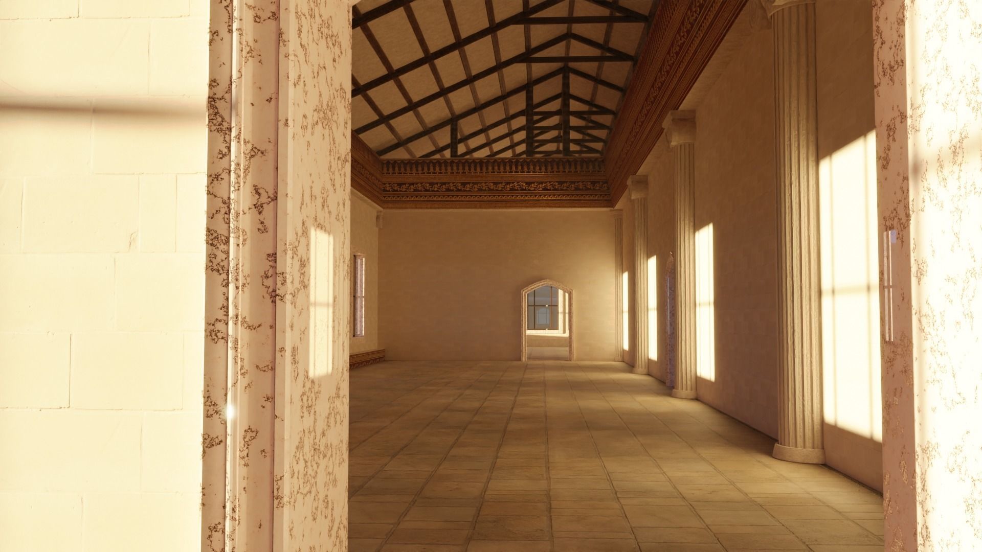 Ancient Roman Government Building Low-poly 3D model_9