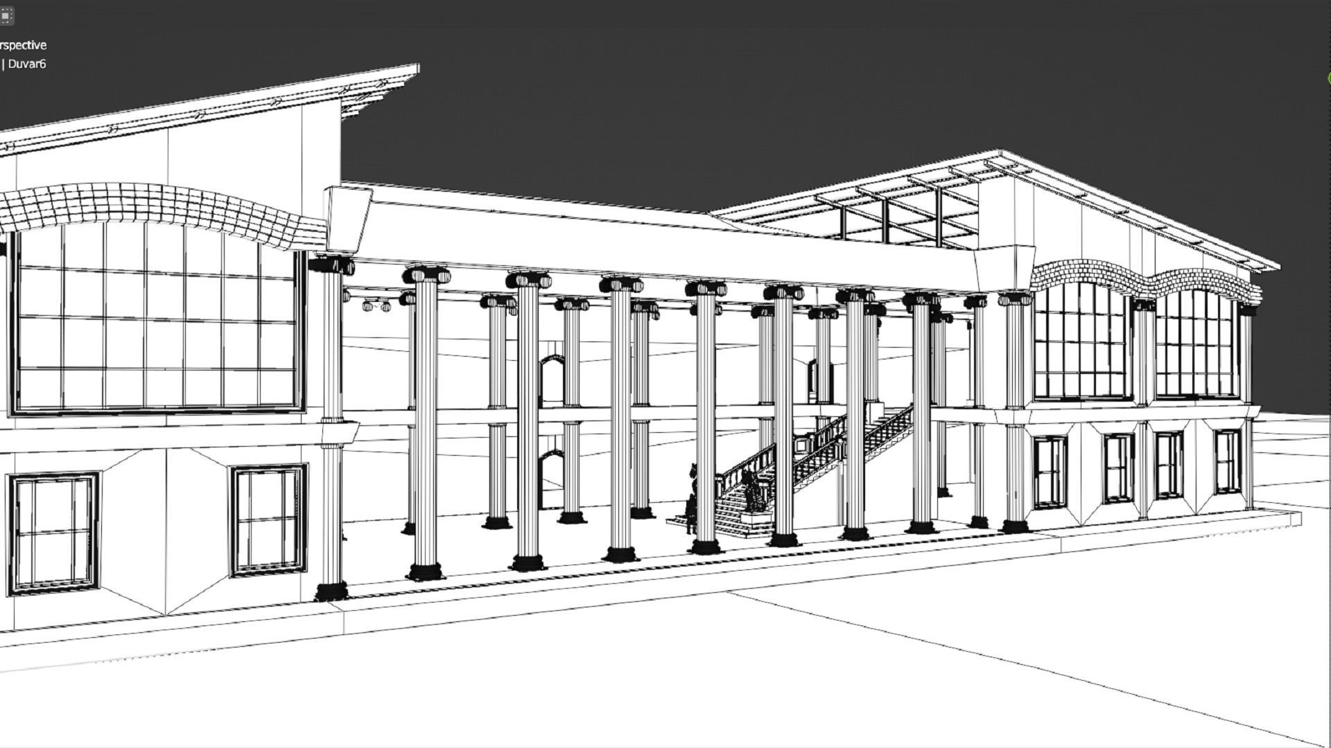Ancient Roman Government Building Low-poly 3D model_6