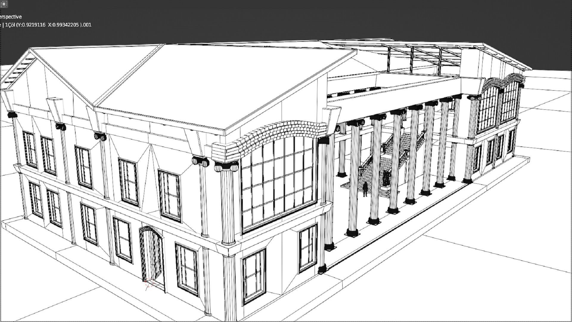 Ancient Roman Government Building Low-poly 3D model_4