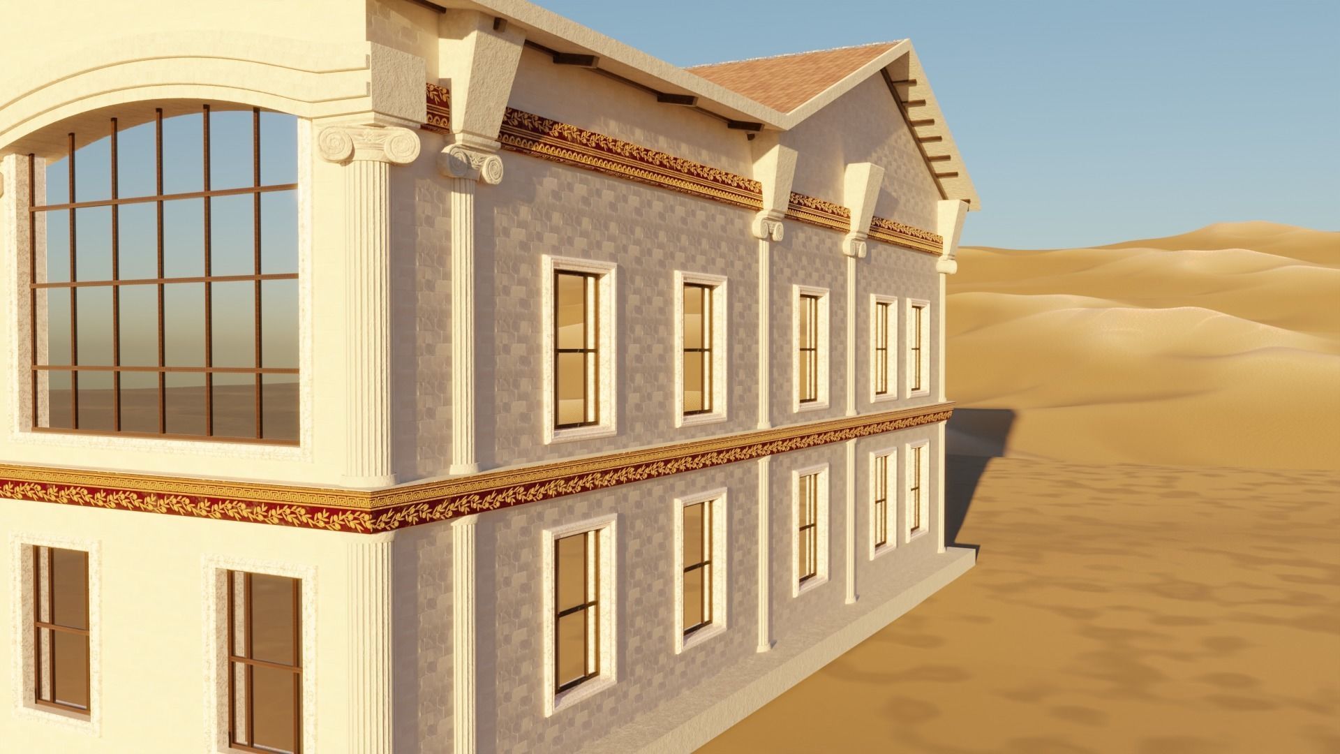 Ancient Roman Government Building Low-poly 3D model_19