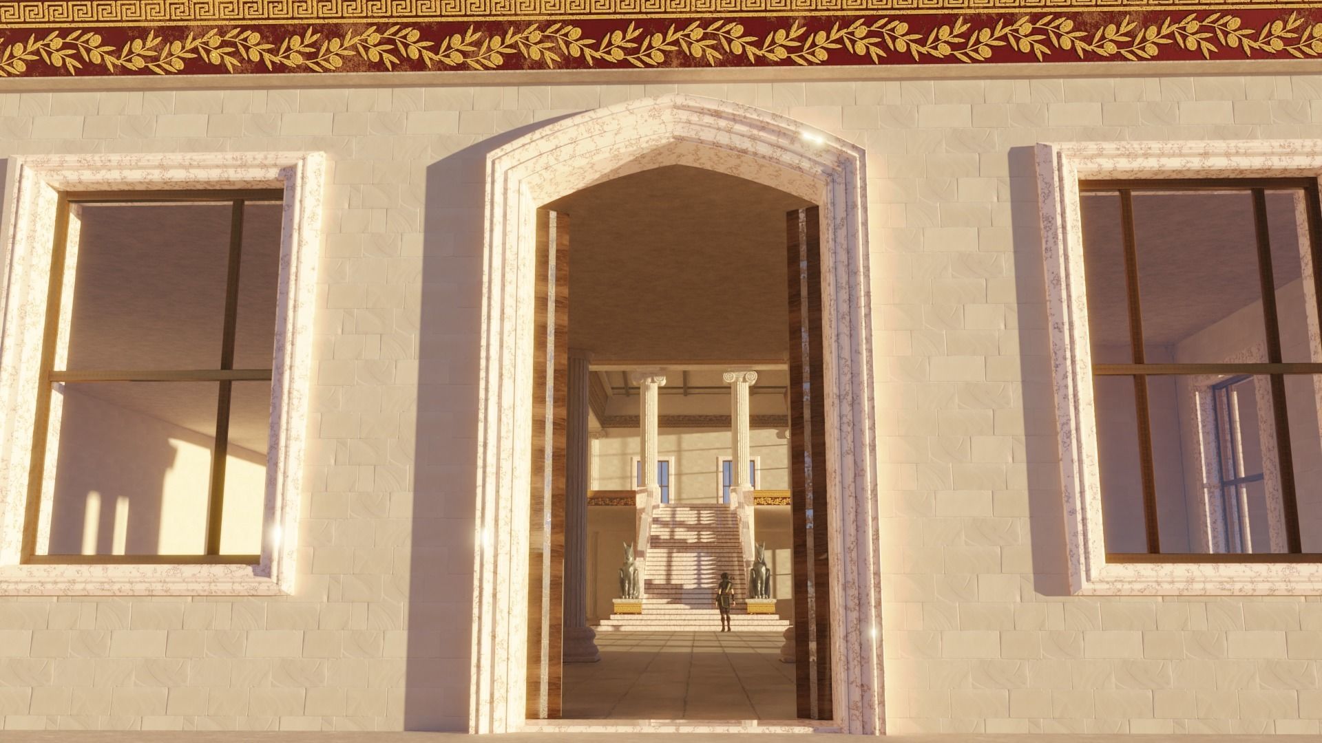 Ancient Roman Government Building Low-poly 3D model_1