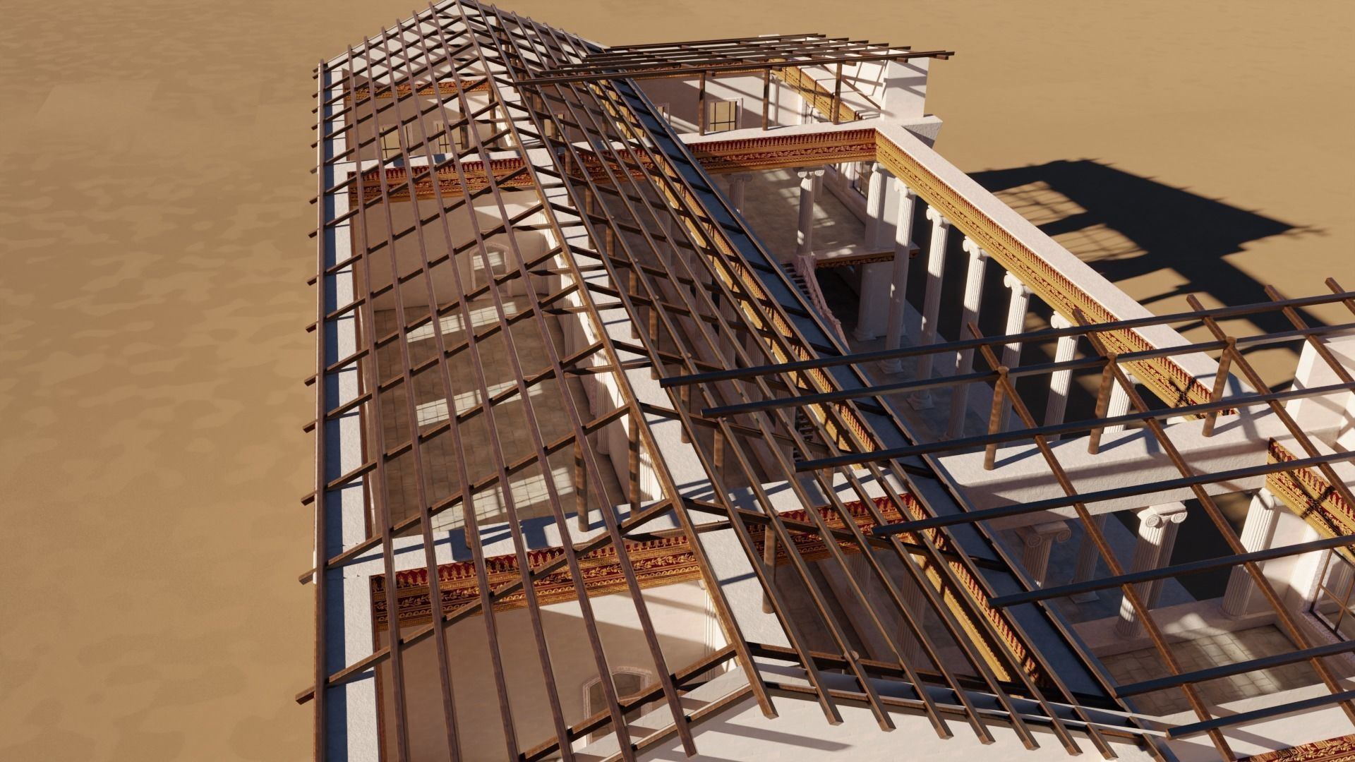 Ancient Roman Government Building Low-poly 3D model_13