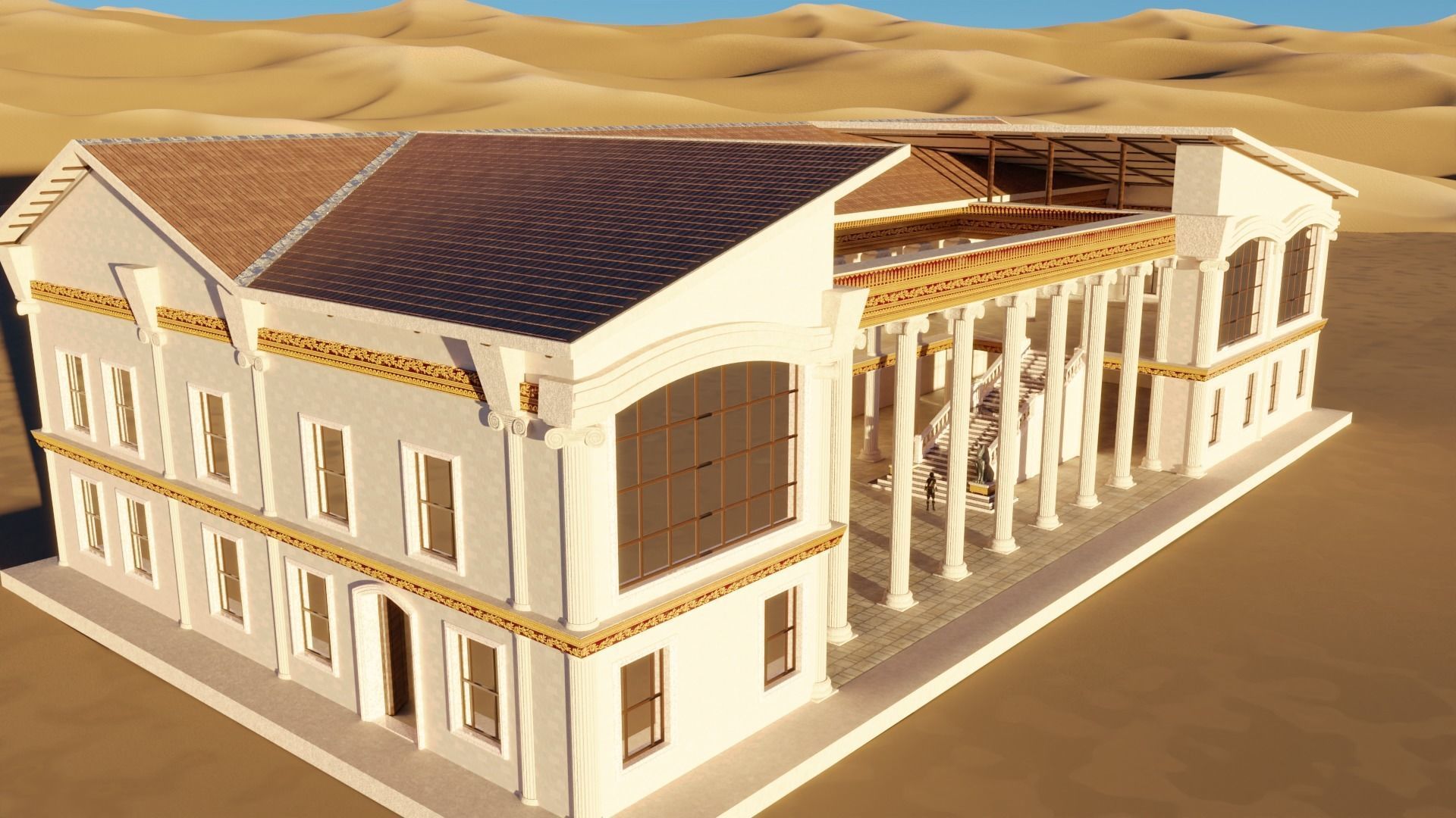 Ancient Roman Government Building Low-poly 3D model_3