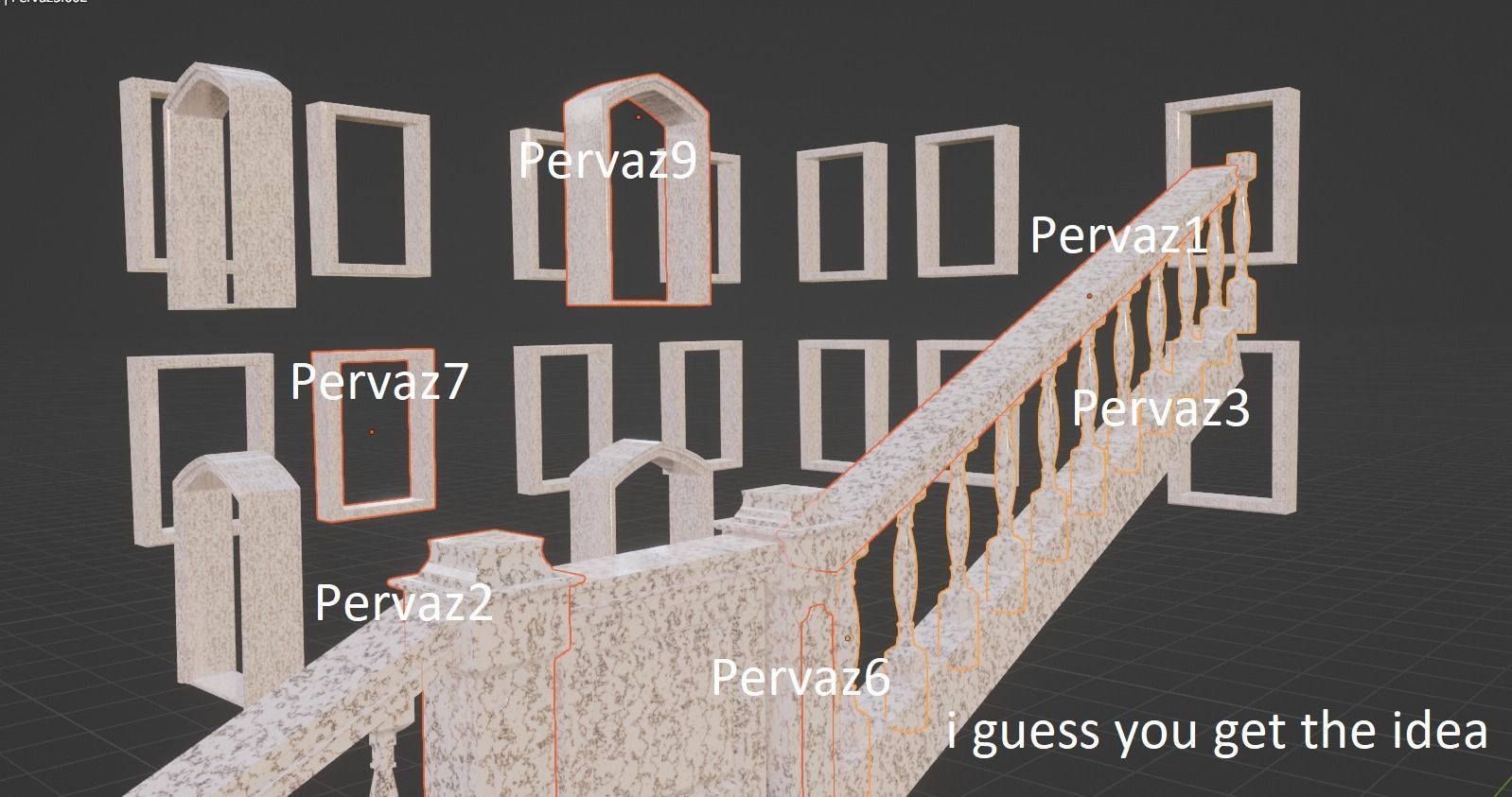 Ancient Roman Government Building Low-poly 3D model_23