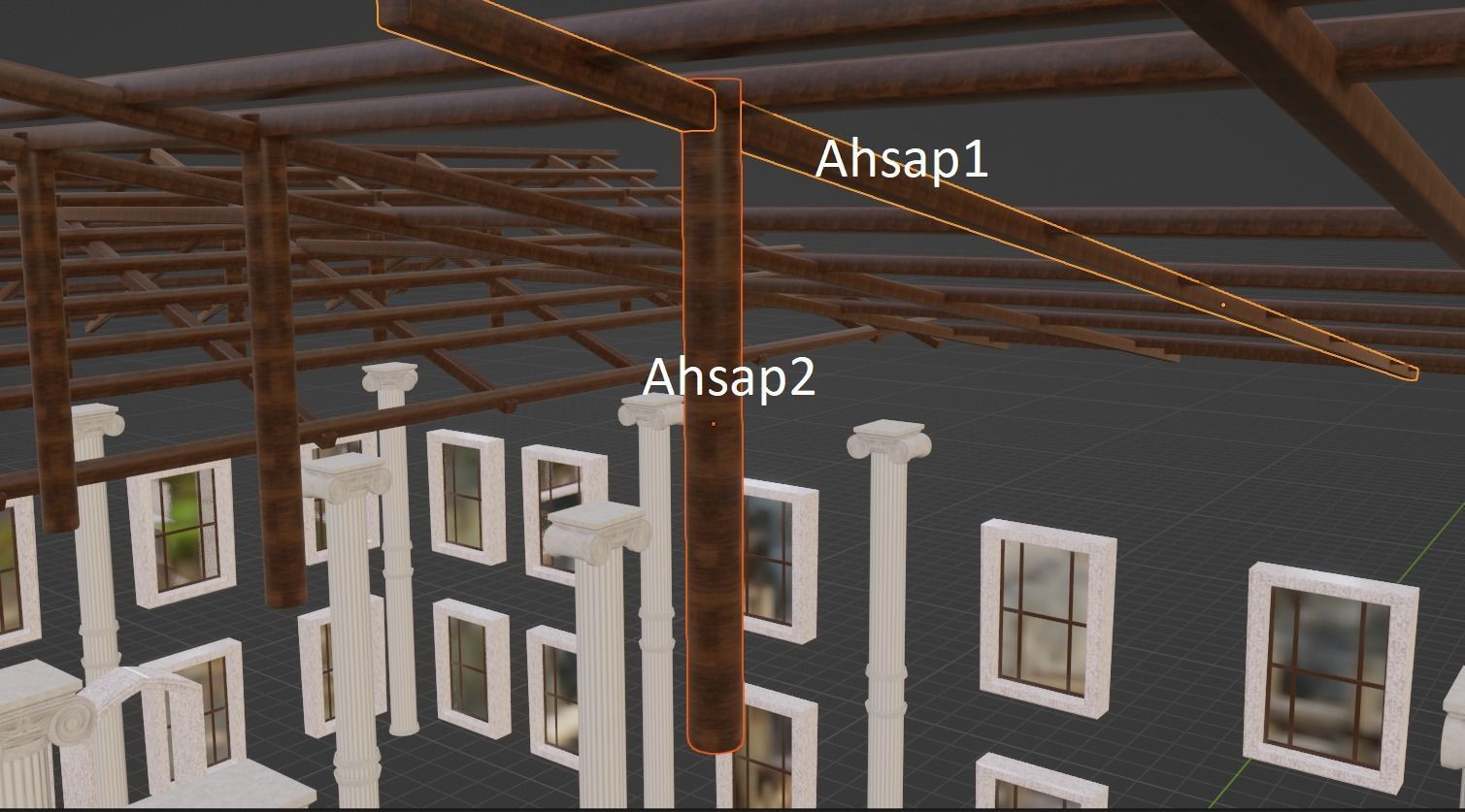 Ancient Roman Government Building Low-poly 3D model_21