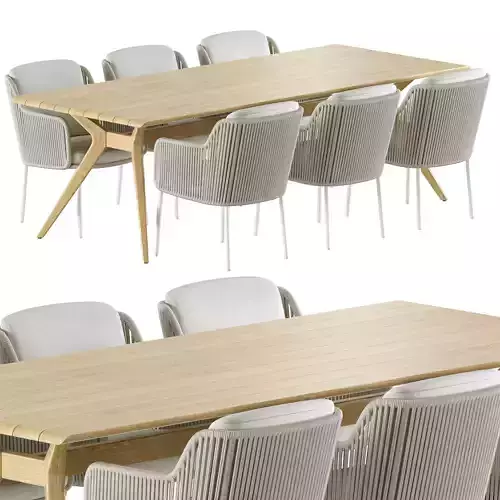 Outdoor Garden Wicker Woven Dining Set Bernini Belair