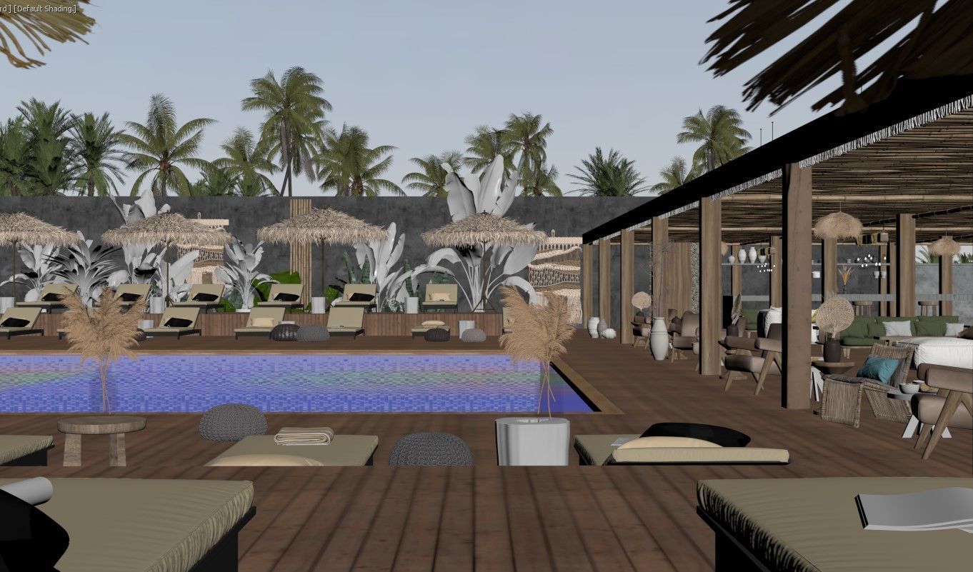 Club House - Open Air Low-poly 3D model_2